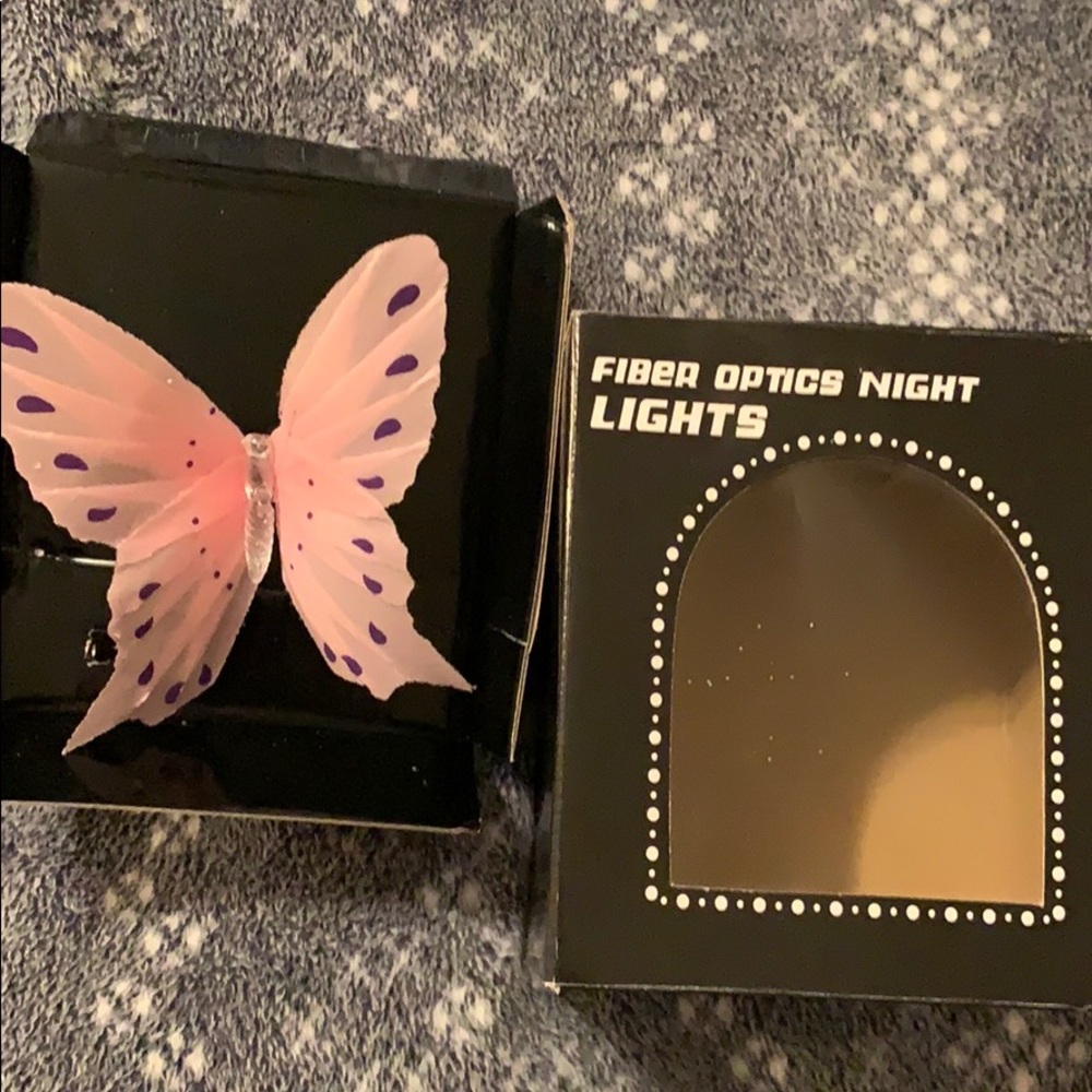 Beautiful Pink Butterfly Fiber Optic Night Light